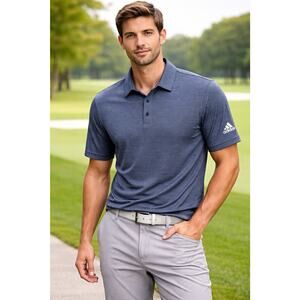 Adidas Golf Polo Large Men’s Navy Blue Striped Short Sleeve Shirt Size XXL